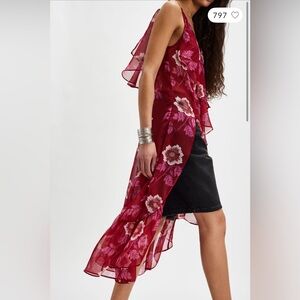 Free People Sunfaded Maxi Top in Syrah Combo Size Medium NWT